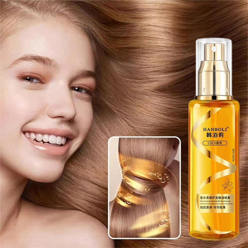Perfume Hair Serum Spray - 2 in 1 Perfumed Smoothing Spray, Frizz Control & Anti-Static, Leave-In, Floral Scent, Quick-Dry Spray