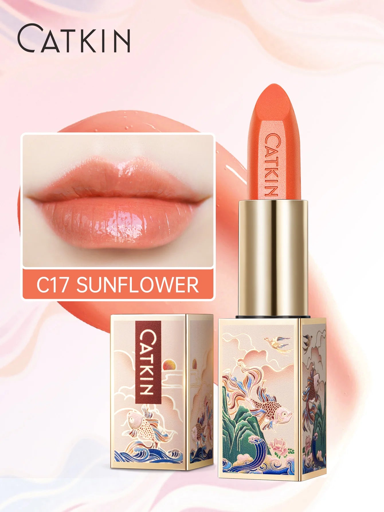 CATKIN Tinted Lip Balm Color Changing Lipstick Ultra Hydrating Natural Lip Moistrurizer with Vitamin E Nourishing For Cracked &