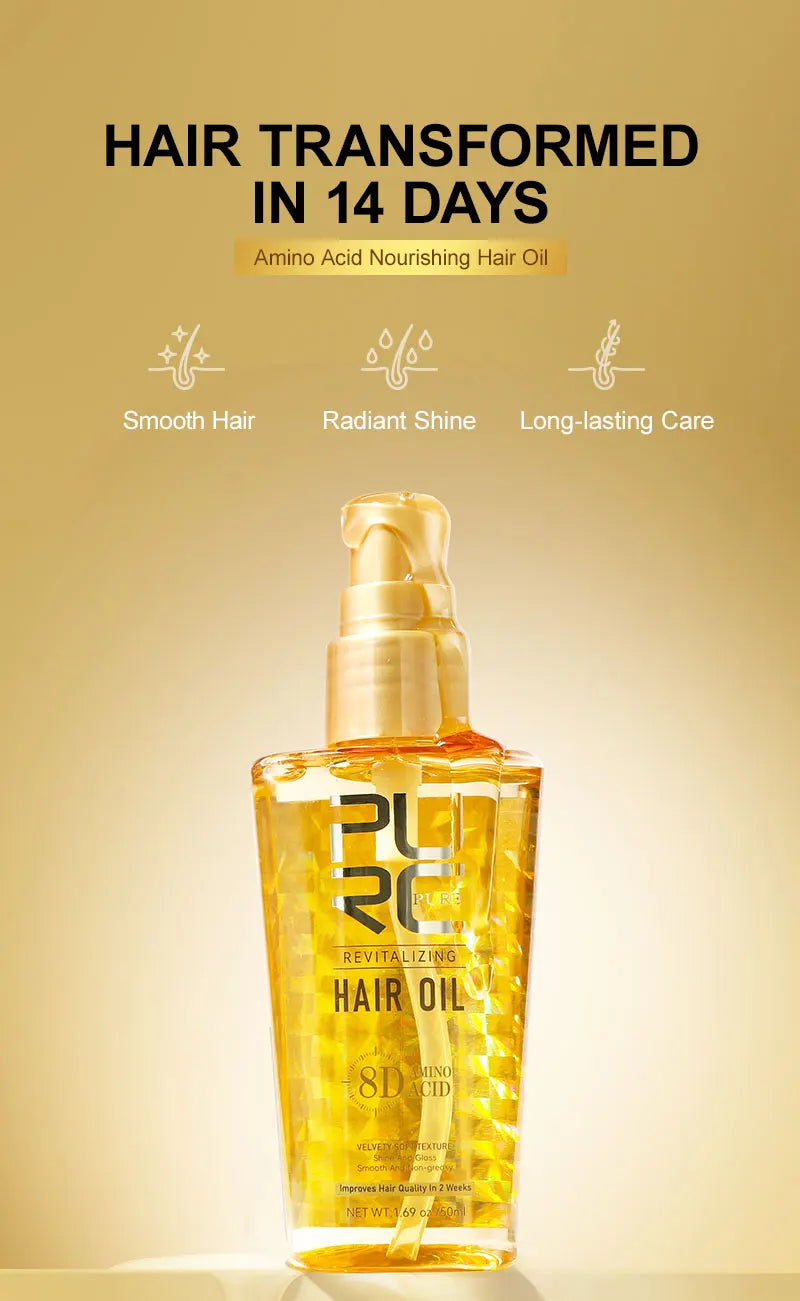 PURC Smoothing Argan Oil Hair Care Nourishing Soft Repair Damaged Frizz Hair Serum Scalp Treatment Hair Care Products