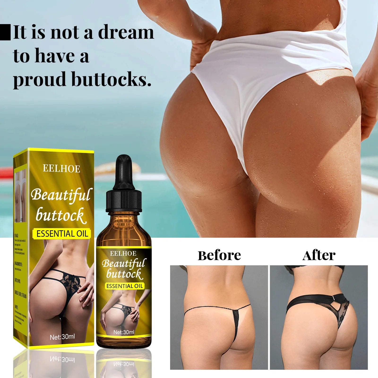 Buttock Enlargement Cream Butt Lift Up Firming Essential Oil Big Ass Enhance Hip Growth Tighten Shaping Sexy Body Care For Women