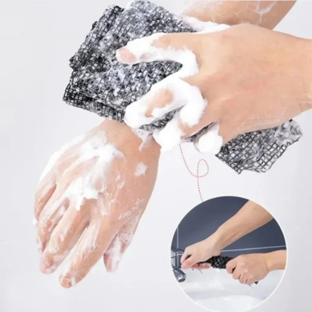 1Pcs Double Sided Long Nylon Exfoliating Back Scrub Towel Japanese Painless Body Mud Rub Strip Shower Bathroom Accessories