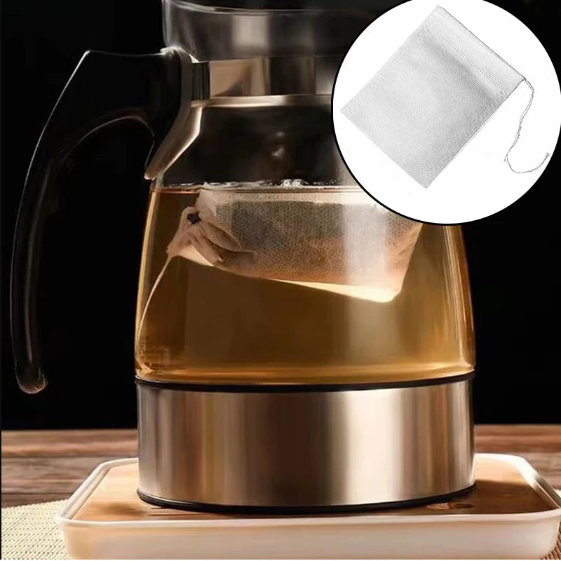 100pcs Disposable Tea Filter Bags; Drawstring Filter Tea Bags 100pcs Disposable Tea Filter Bags; Drawstring Filter Tea Bags