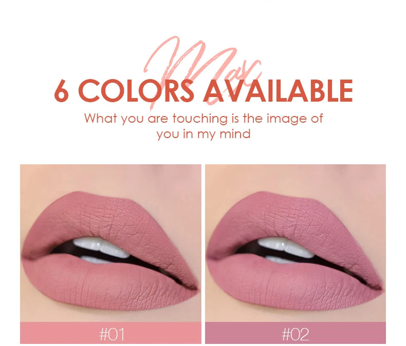 Matte Lipstick Set with Matte Finish, Waterproof and Not Easy to Stick to Cups, 6-Color Gift Box Lipstick Set