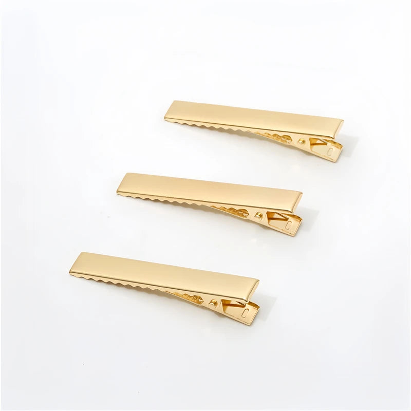 10pcs 20/32/40/55/65/80mm Metal Single Prong Alligator Hairpin Teeth Setting Accessories for Jewelry Making DIY Women Hair Clips