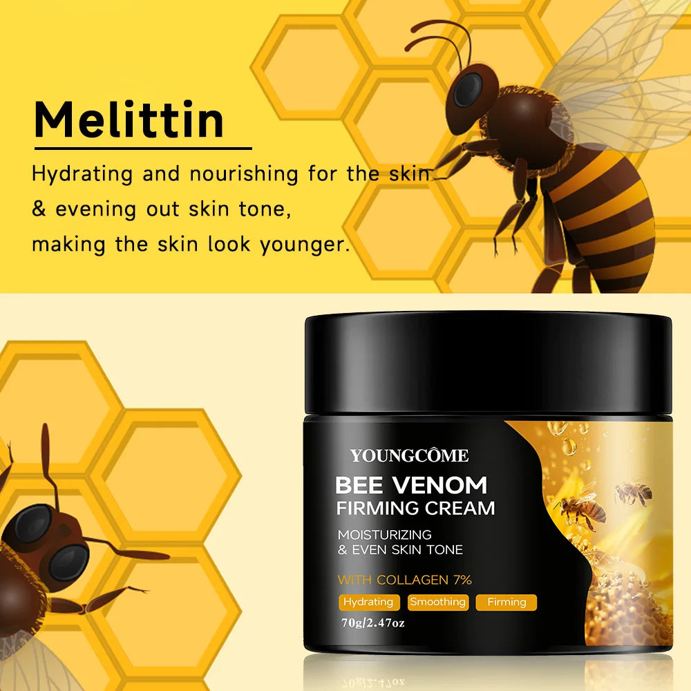 Premium Bee Venom Cream Face Neck Collagen Boost Skin Firming Lifting Natural Hydrating Moisturizer Non Greasy Gentle Care Impro