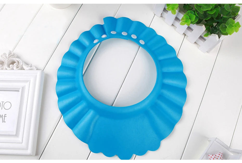 Adjustable Baby EVA Bath Shampoo Cap Waterproof Shower Visor Hat Anti-splash Hair Wash Shield Eye Ear Protection Bathing Hat for