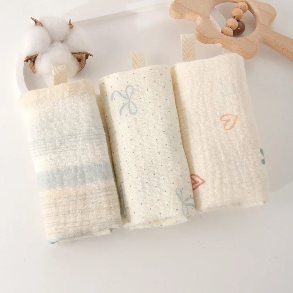 Portable High Quality 4-Layer Pure Cotton Cotton Washcloth Absorbent Soft Square Towels Gauze Cotton Towels Newborn Burp Cloth