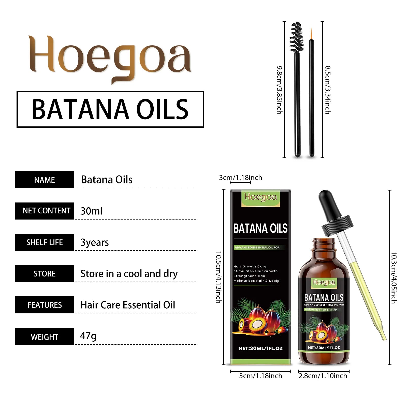 Batana Hair Care Essential Oil Smooth Shine Anti-Frizz Hair Serum Promote Hair Growth Strengthening Nourishing Scalp Care Oil
