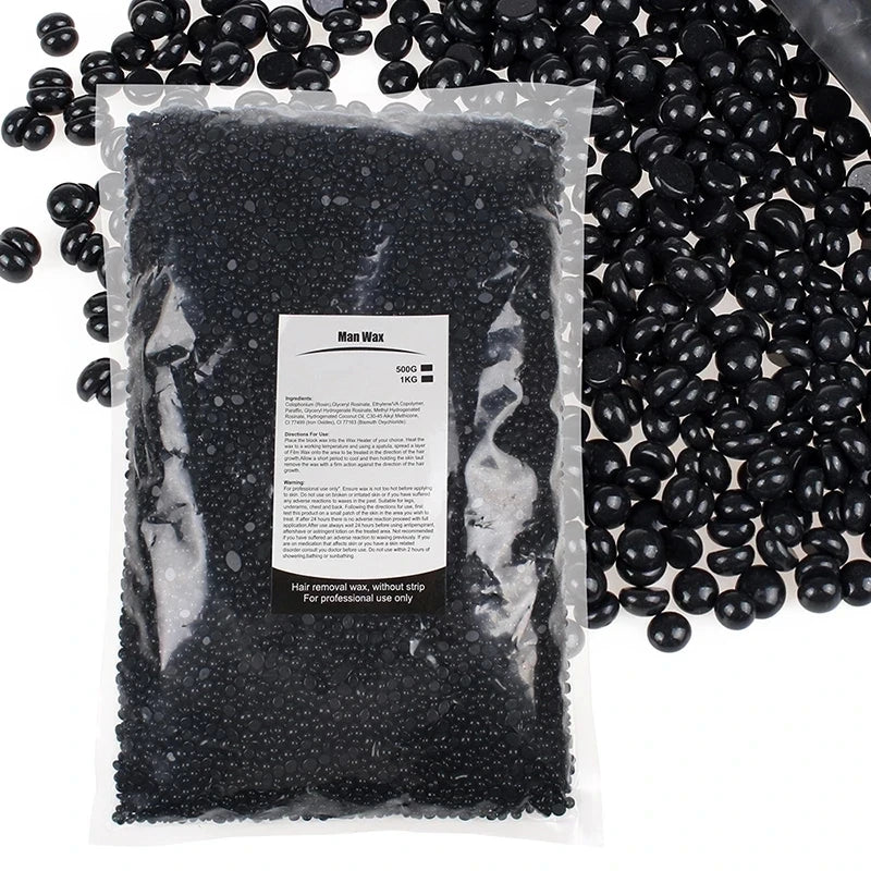 500g Hard Wax Beans Solid Hair Remover No Strip Depilatory Hot Film Wax Bead Hair Removal for Full Body Bikini Face Leg Eyebrow