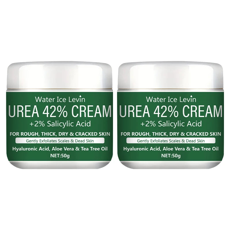 Urea 42% + 2% Salicylic Acid Cream with Hyaluronic Acid & Tea Tree Oil, Moisturizes and Exfoliates Rough, Dry Skin