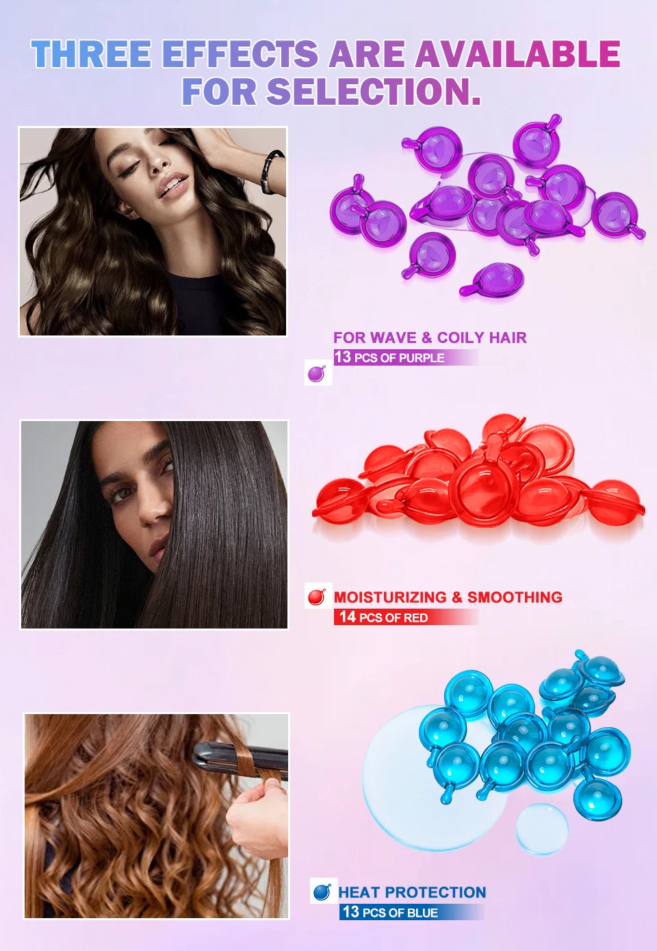 40pcs Mix Hair Vitamin Capsules Repairing Maltreated Frizzy Hair Silky Moisturizing Hair Oil Smoothing Nourishing Hair Care