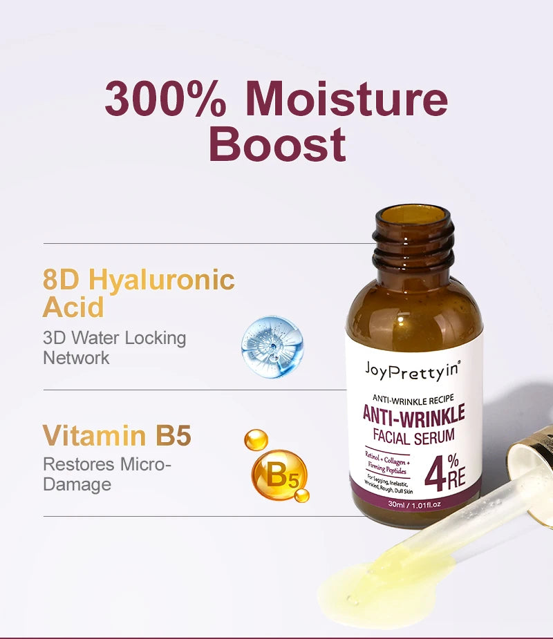 Anti-Wrinkle Retinol Face Serum Collagen Anti-Aging Lifting Firming Hyaluronic Acid Facial Serum Skin Care 30ml
