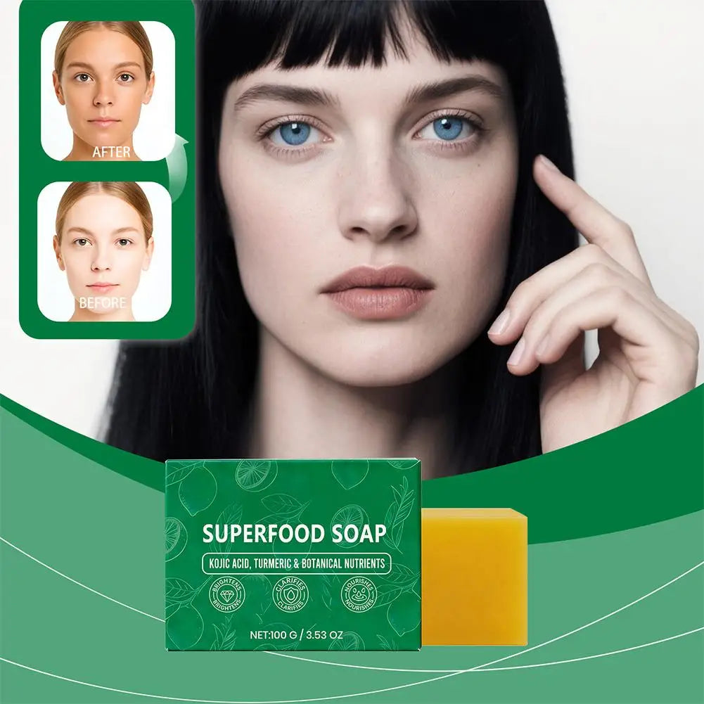1/2PCS Turmeric Lemon Soap for Dark Spots Removal Skin Brightening Face Body Wash Deep Cleansing Nourishing Hyperpigmentation Ca