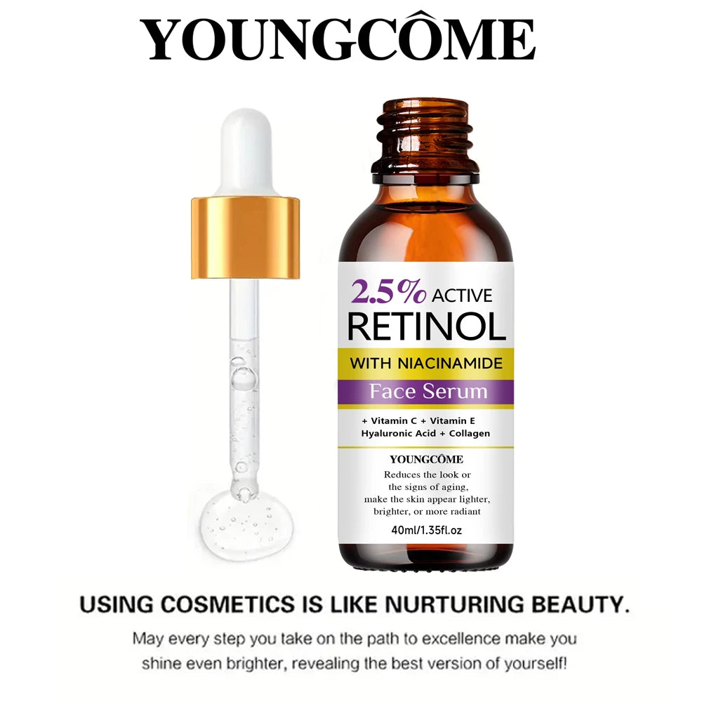 Retinal Face Serum With Niacinamide Vitamin C/E, Hyaluronic Acid & Collagen Softens Skin, Brightening & Radiance Boost
