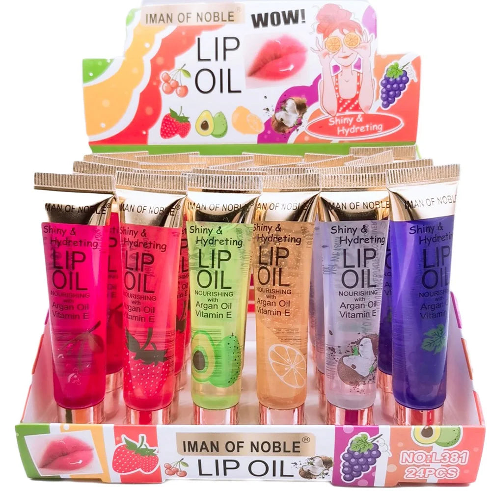 6Pcs Fruity Flavor Watery Glossy Lip Gloss Set Clear Lip Gel Hydrating Moisturizing Lip Gloss Women Lips Makeup