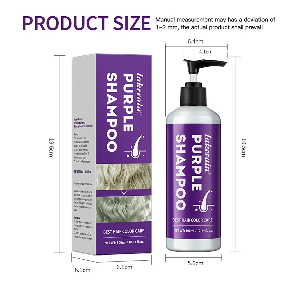 Purple Hair Dye Shampoo for Blonde to Cover Gray Non-irritating Hair Fading Yellow After Bleach Hair Shampoo Gray Hair Remedy