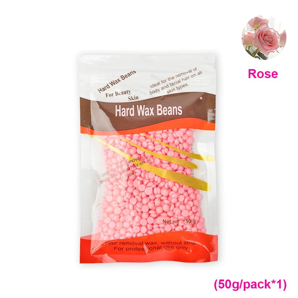 50g /100g/200g Hard Wax Beans Fast Waxing Machine Hot Film Painless for Wax Warmer Waxing Beans for Wax Heater Machine