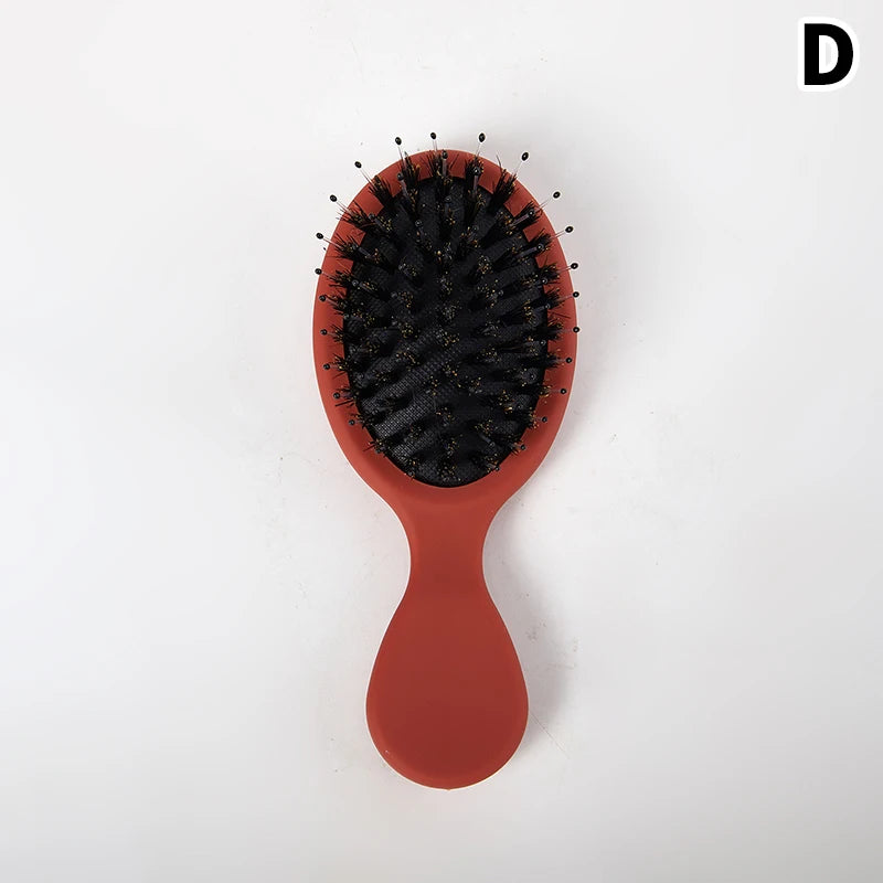 [Y]1PC Oval Boar Bristle & Nylon Hair Comb Mini Anti-static Hair Scalp Massage Comb Hairbrush Salon Hair Care Brush Styling Tool