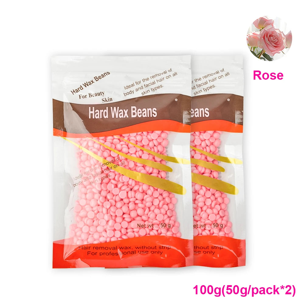 50g /100g/200g Hard Wax Beans Fast Waxing Machine Hot Film Painless for Wax Warmer Waxing Beans for Wax Heater Machine