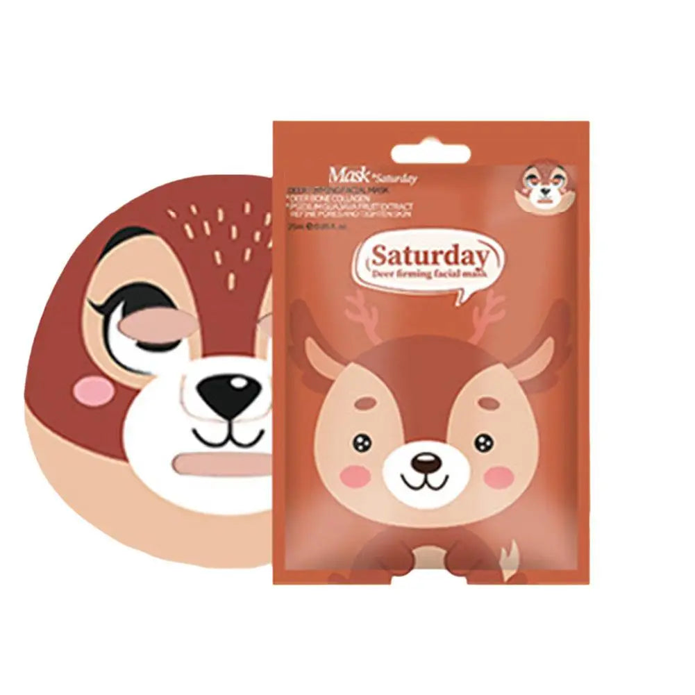 1/7pcs Cartoon Facial Mask Deep Hydrating Sheet Mask Moisturizing Tender Skin Mask Dog Panda Pig Animal Pattern Skin Care