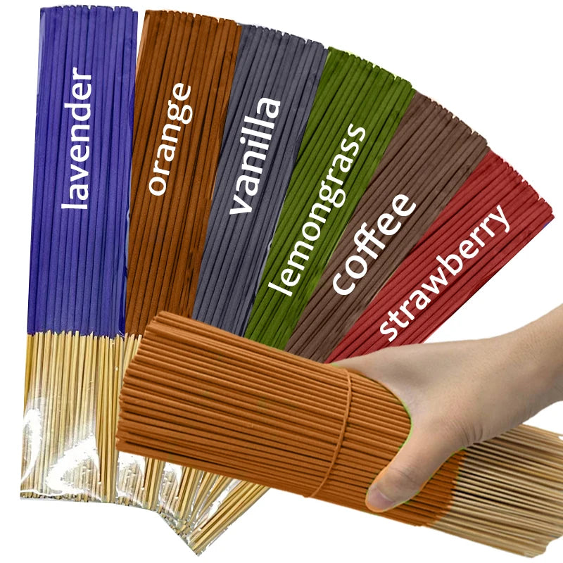 6 sets of approximately 126 high-quality aroma diffuser sticks - including lemongrass, lavender, vanilla, orange, strawberry, and coffee, suitable for purification, yoga meditation, and home use - a perfect gift with long-las