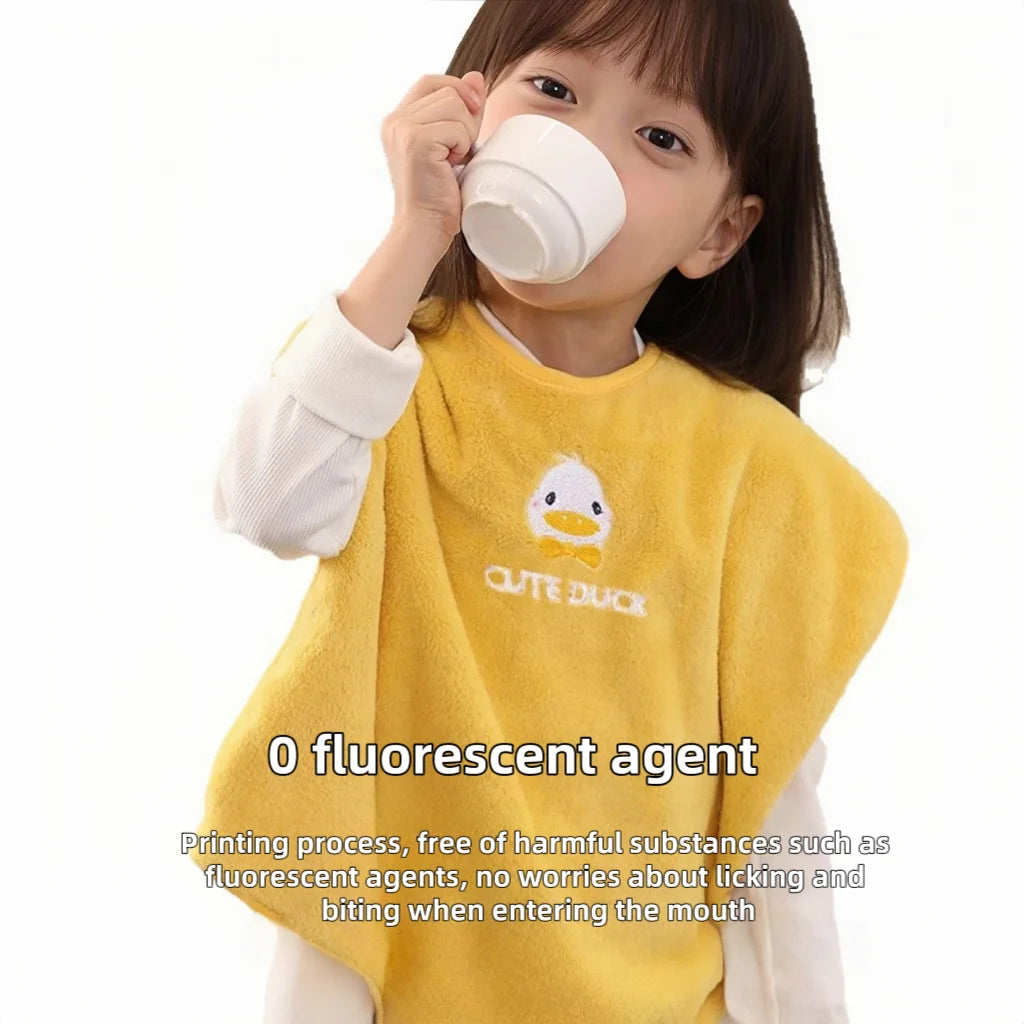 Children's Grooming Bib, 0 Fluorescent Agent, Soft and Skin Friendly Towel, Waterproof Brush Towel, Face Towel, Waterproof Bib,