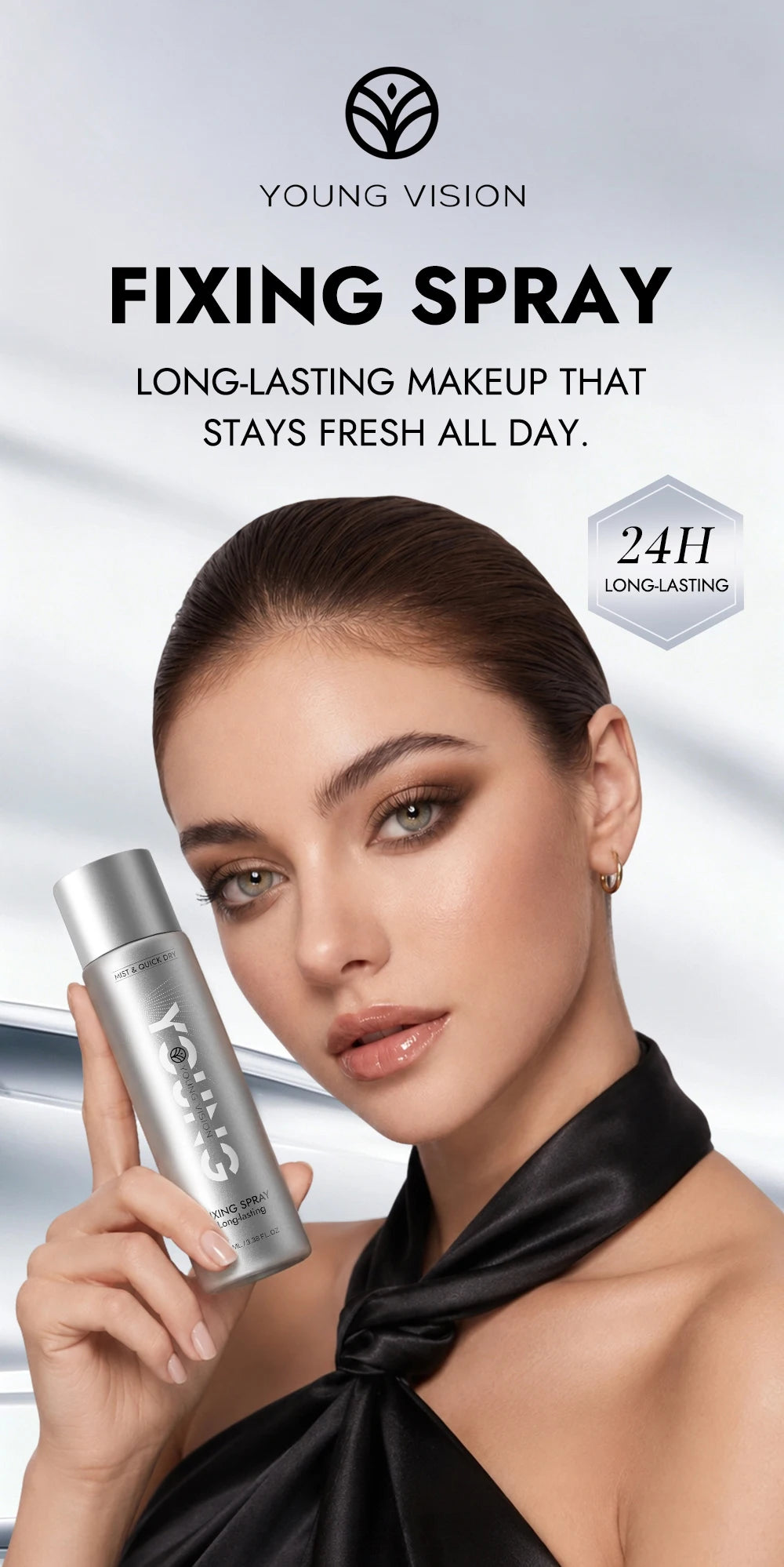 YOUNG VISION 100ml Makeup Setting Spray – Long-Lasting Matte Finish, Oil-Control, 3-Layer Film-Forming, Alcohol-Free, Hydrating,