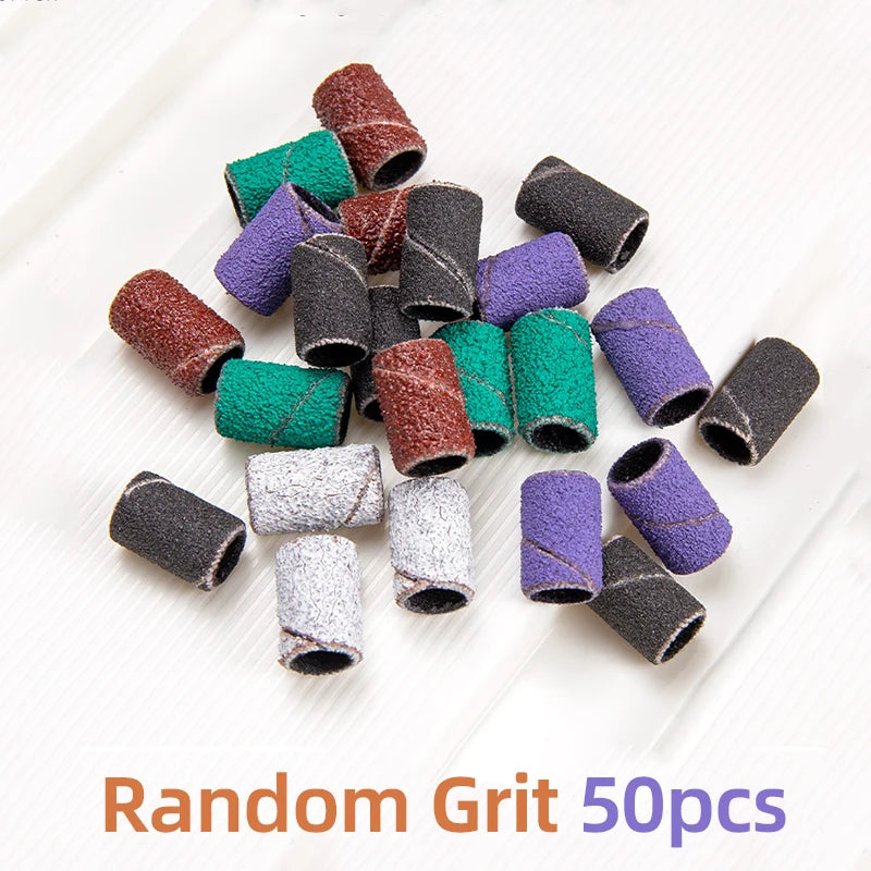 50/100Pcs Nail Sanding Bands For Electric Nail Drill Machine Replacement Sand Bands For Acrylic Gel Nails Manicure