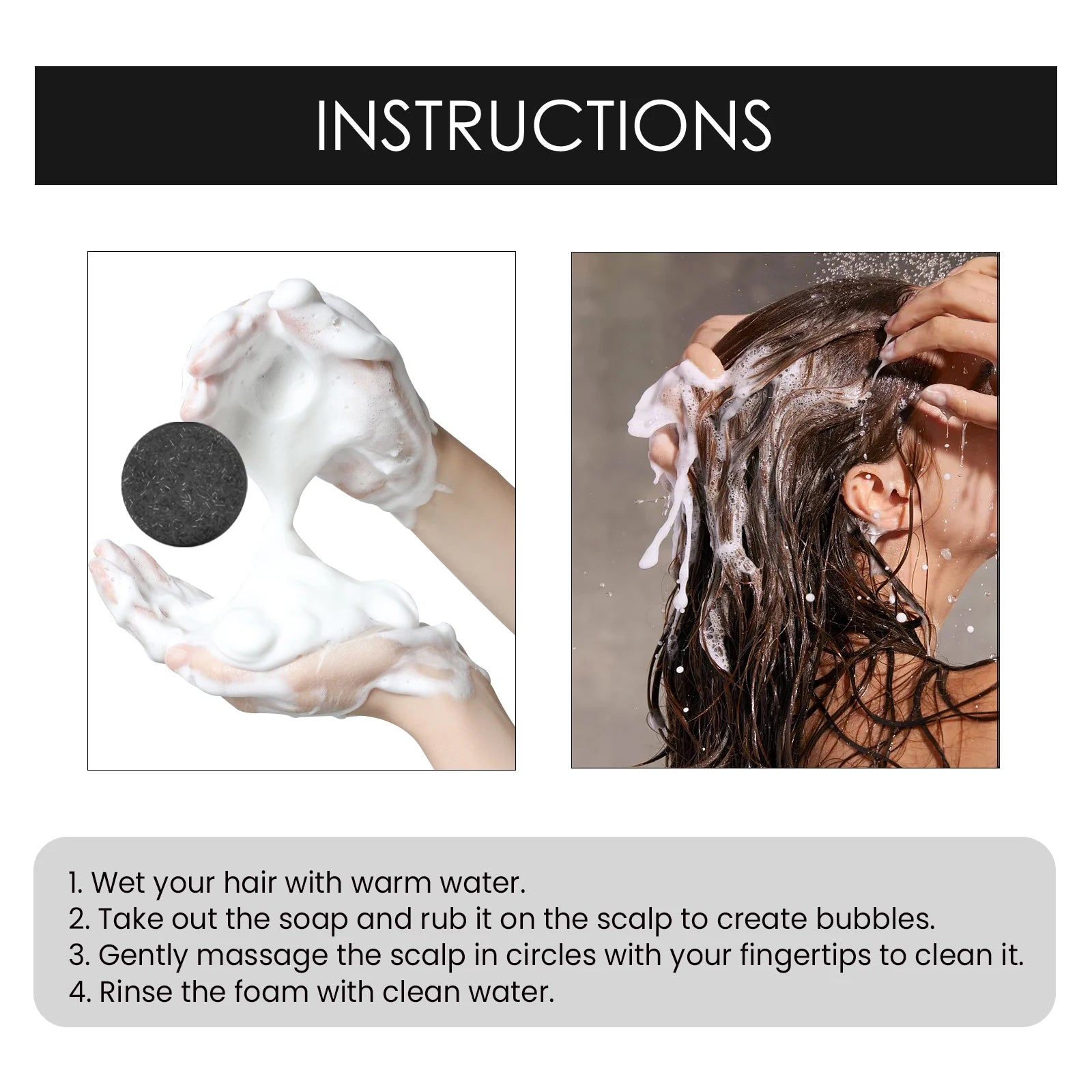 1/2/4pcs Charcoal Shampoo Soap for Oily Hair Dandruff Treatment Scalp Care Volumizing Fine Hair Solid Shampoo Bar for Men Women
