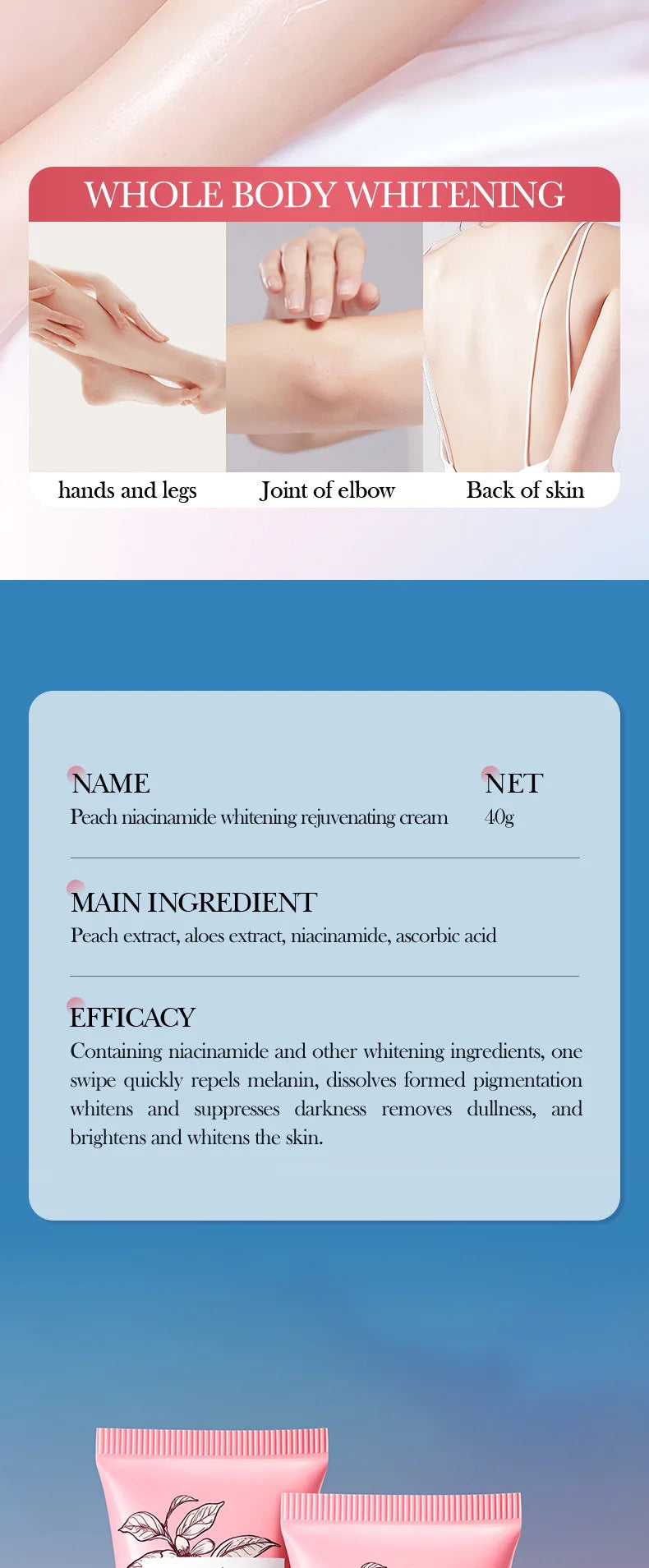 Body Whitening Cream Dark Skin Armpit Lightening Intimate Areas Underarm Bleaching Private Parts Whiten Cream Body Lotion Beauty