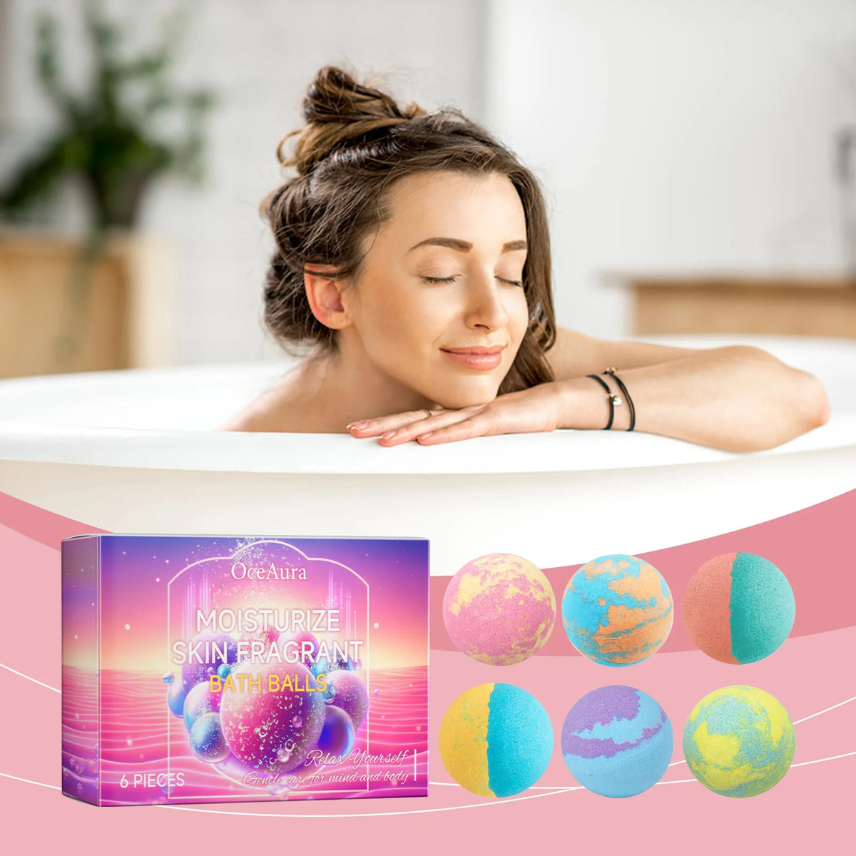 Bubble Bath Bombs Rosemary Lavender Aromatherapy Body Cleaning Exfoliating Relaxation Moisturize Stress Relief Shower Salt Balls