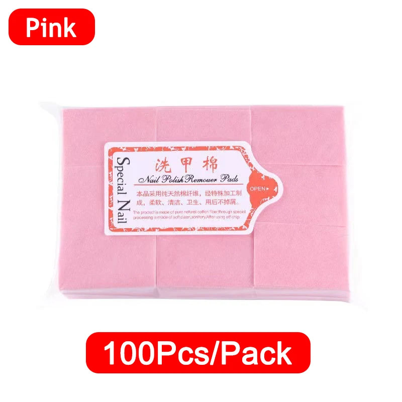 100/3000Pcs Professional Nail Wipe 100% Cotton Pads Lint-Free Nail Cotton Gel Polish Remover Nail Art Cleaning Tools