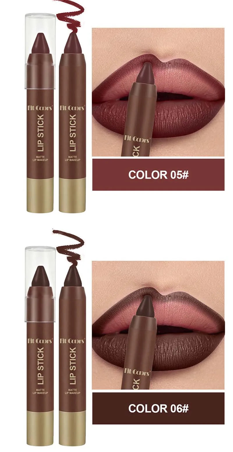 Matte Lipstick Makeup Velvet Lip Liner Crayon Sexy Brown Red Chocolate Tint Lipstick Lip Contouring Lipliner Outline Cosmetic