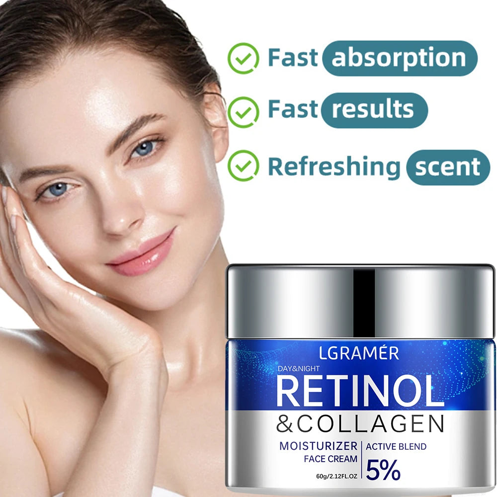 Retinol Face Cream Smooth Wrinkle Younger Firming Lifting Fade Fine Lines Whitening Moisturizing Brightening Skin Care Cosmetic