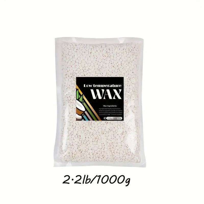 2.2lb Hard Wax Beans Solid Hair Remover No Strip Depilatory Hot Film Wax Bead Hair Removal for Full Body Bikini Face Leg Eyebrow