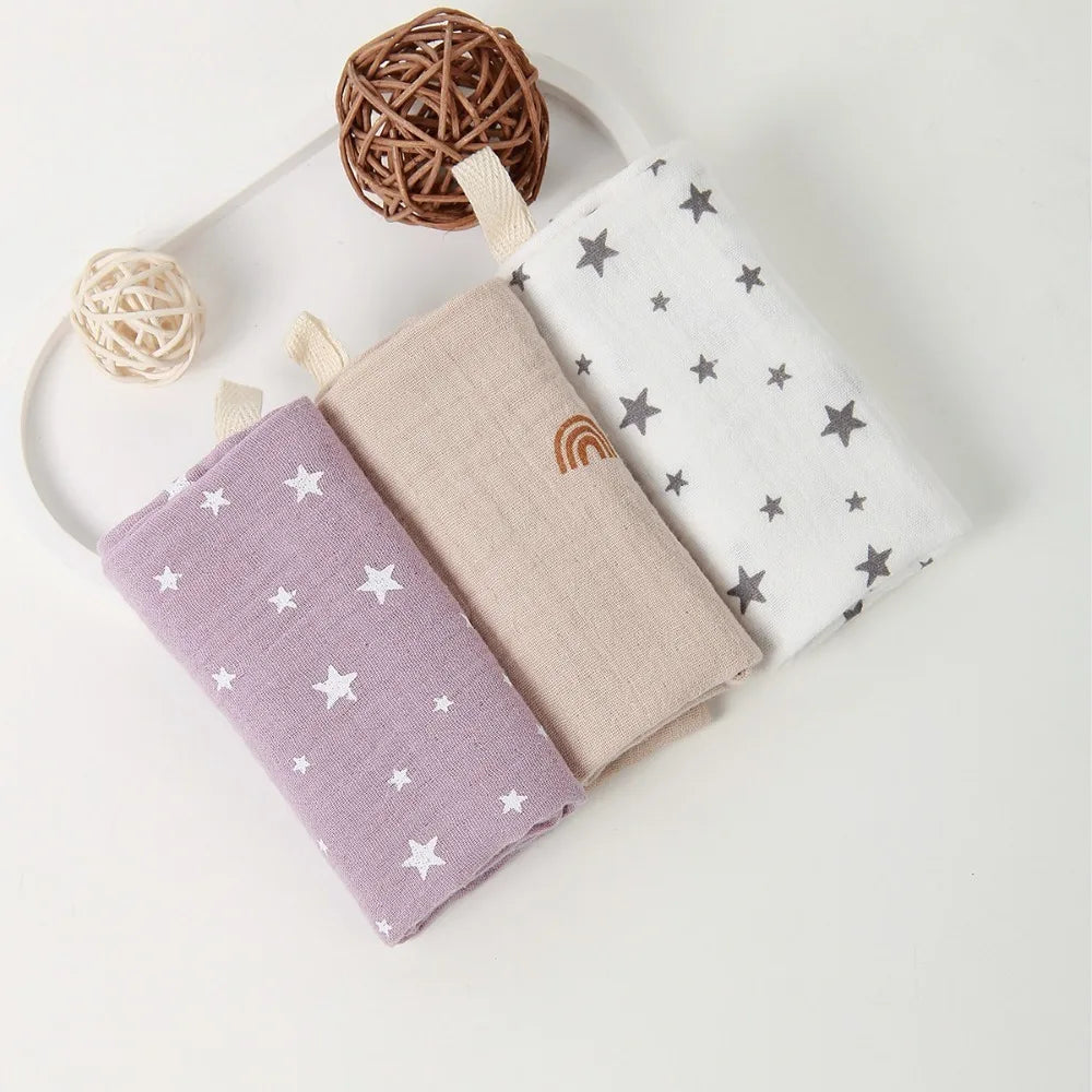 Portable High Quality 4-Layer Pure Cotton Cotton Washcloth Absorbent Soft Square Towels Gauze Cotton Towels Newborn Burp Cloth