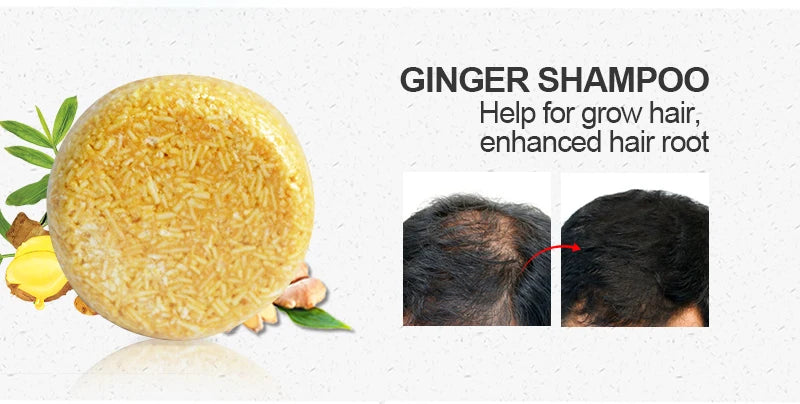PURC Hair Shampoo Bar Ginger Polygonum Cold Processed Soap Smoothing Cleaning Anti Dandruff Soap Bar Soft Hair Care