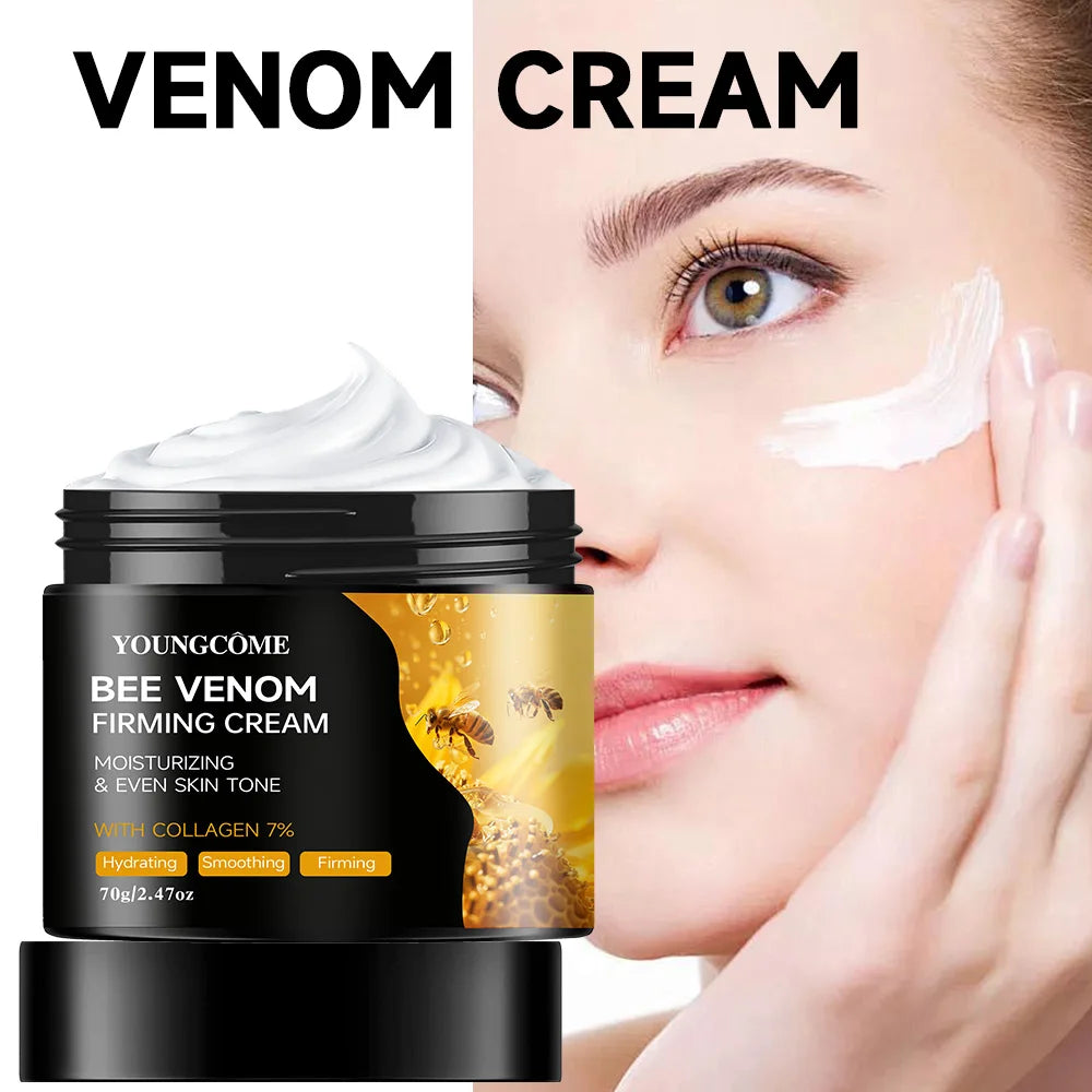 Premium Bee Venom Cream Face Neck Collagen Boost Skin Firming Lifting Natural Hydrating Moisturizer Non Greasy Gentle Care Impro