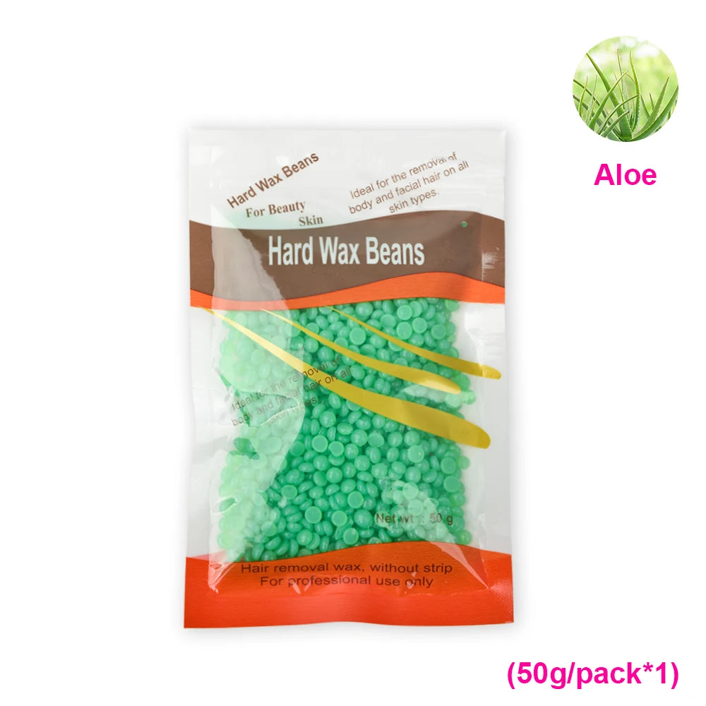 50g /100g/200g Hard Wax Beans Fast Waxing Machine Hot Film Painless for Wax Warmer Waxing Beans for Wax Heater Machine