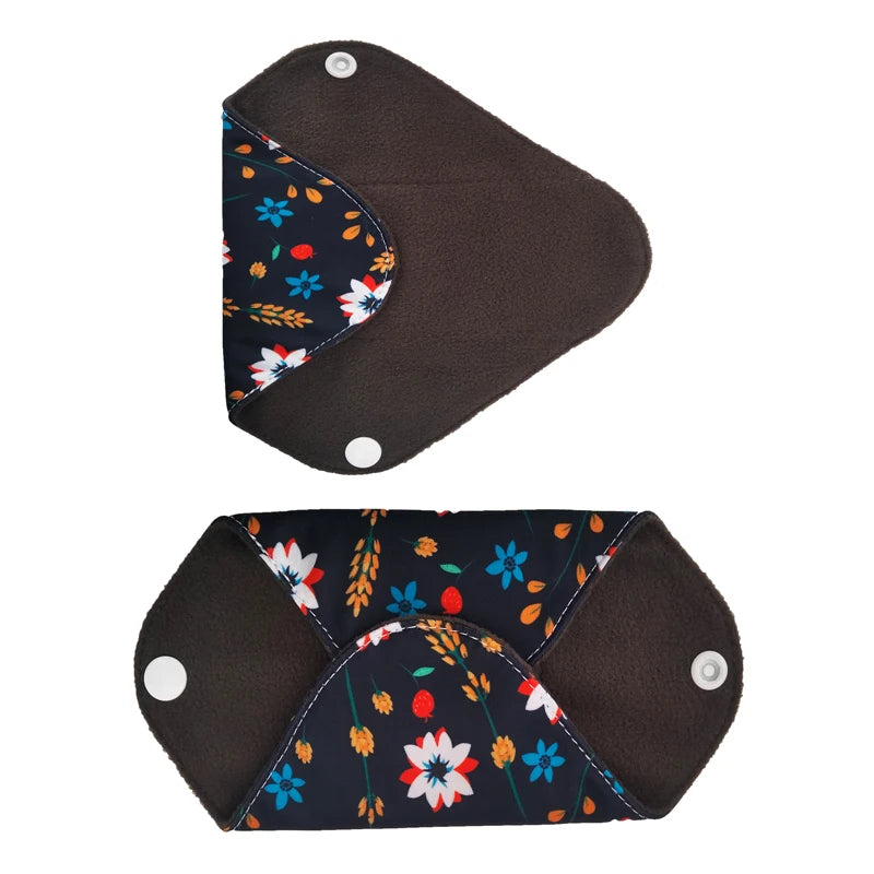 6pcs/lot Health Feminine Hygiene Bamboo Charcoal Panty Liner Reusable Waterproof Ventilate Material Menstrual Cloth Sanitary Pad