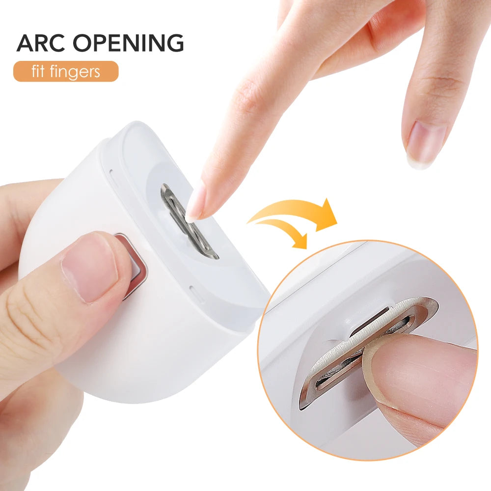 Electric Nail Clipper Cutter With LED Light 2in 1 Automatic Nail Grinder Trimmer For Baby Adult Mini Manicure Tools Nail Care
