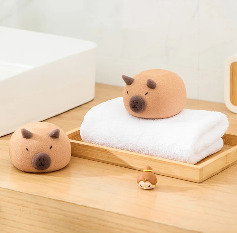 Cute Bath Ball Sponge Cleaning Brushes Cartoon Animal Bubble Sponges Ball Easy Foaming Massage Ball Scrubber For Kids Shower