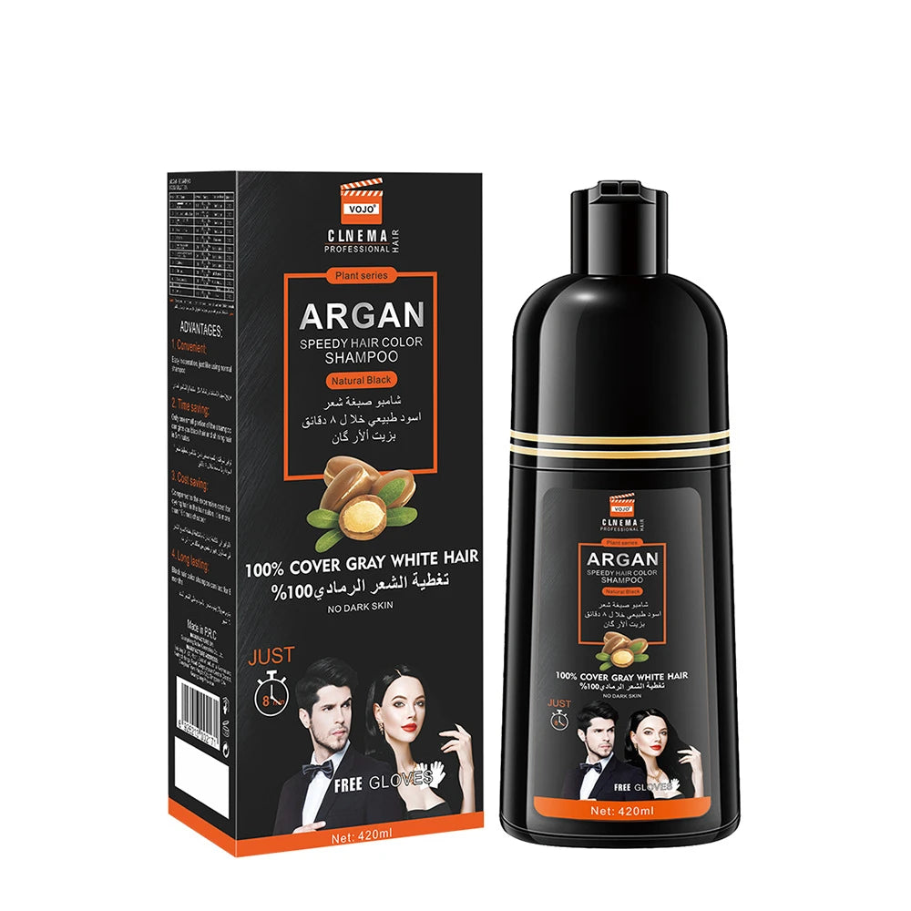 420ml Hair Dye,3-in-1 Hair Dye Shampoo Rapid Hair,Cleansing & Moisturising,Smoothing Black Hair Coloring Shampoo,Hair Care