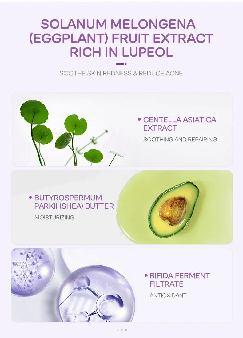 5pcs LAIKOU Eggplant Mud Mask Oil Control Moisturizing Anti-Acne  Anti Wrinkle Whitening Cleansing Clay Mask Skin Care Face Mask
