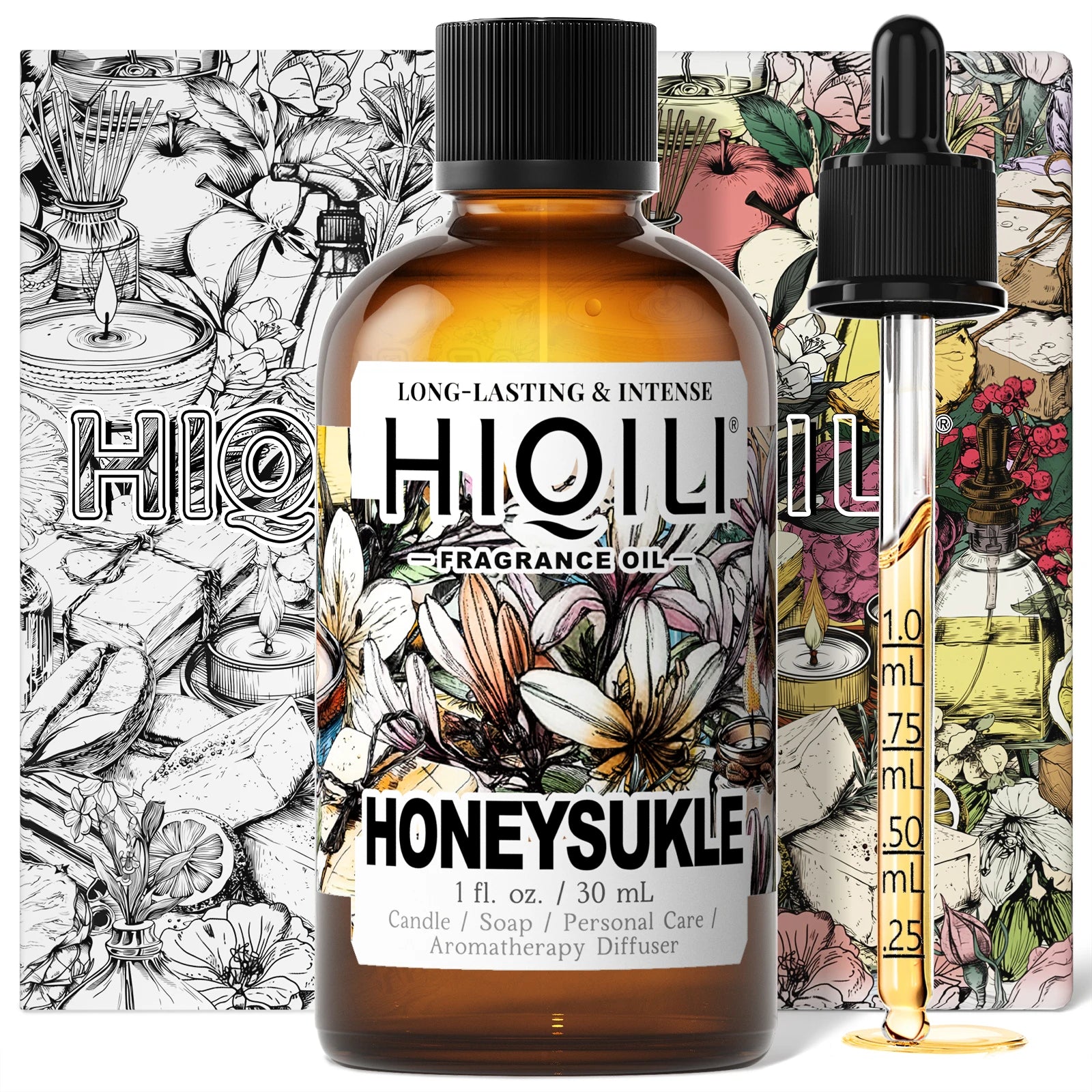 HIQILI New 30ml Perfume Oil Series, Vanilla/Lavender/Rose/Sandalwood 100% Natural Extract Perfume Oil, For Home Use, Humidifier