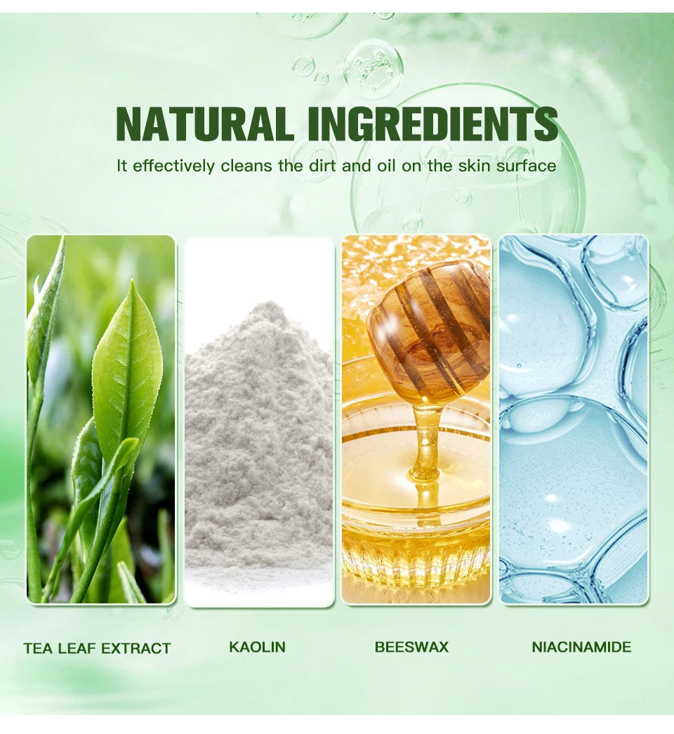 Green Tea Mud Mask Natural Skincare Deeply Cleansing Pore Nourishing Clay Face Mask Face Skin Care Cleaner 100g