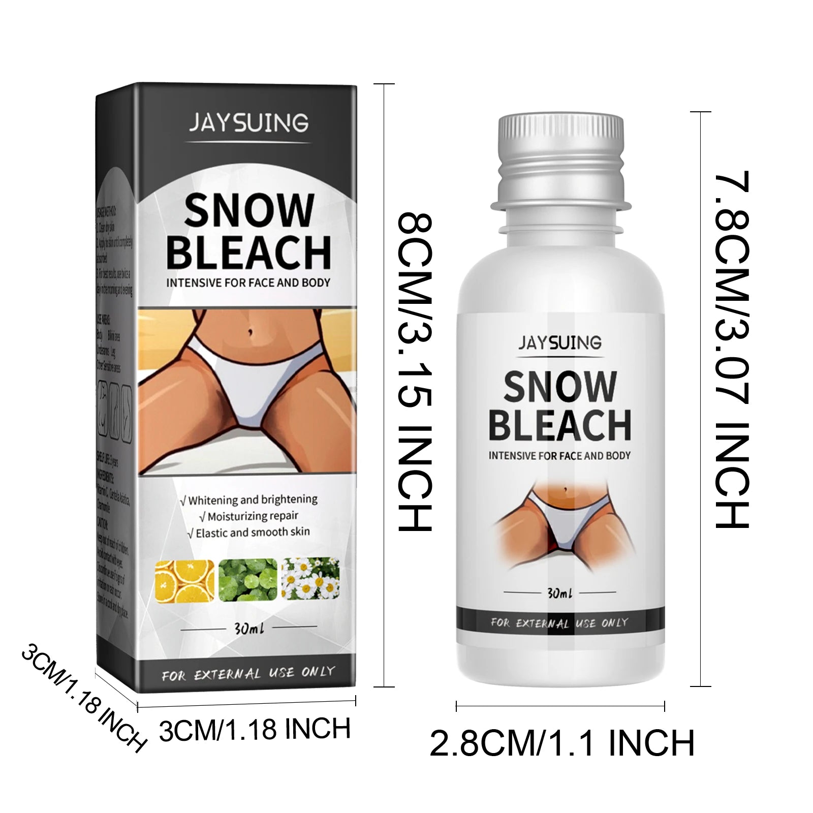 Body Snow Bleach Cream Nicotinamide Brighten Private Parts Underarm Bleaching Armpit Elbow Knees Joint Removal Dark Spot Melanin