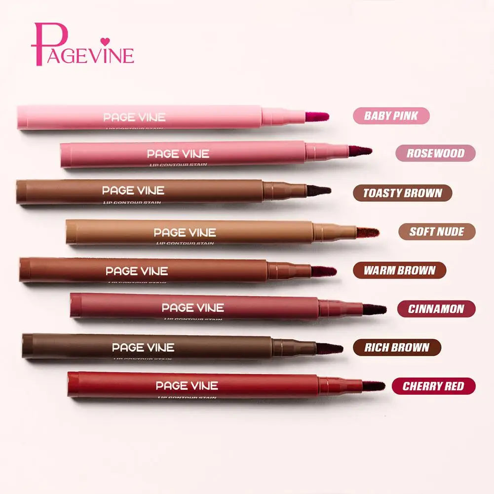 PAGE VINE Lip Liner LongLasting Waterproof Highly Pigmented Long-lasting Color Creates 3D Plump Lips Defining Makeup