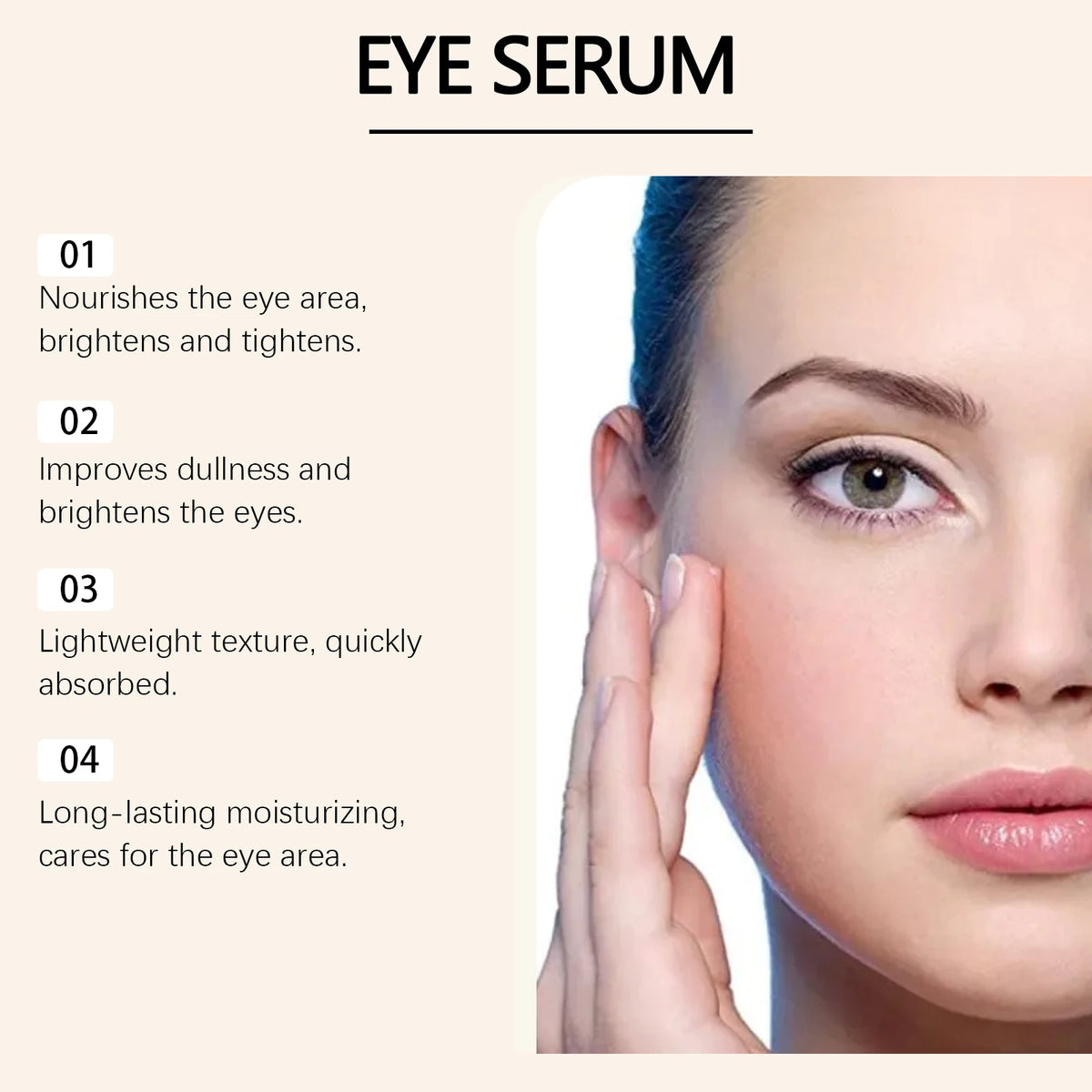 Hyaluronic Acid Eye Serum Coffee Fade Fine Lines Dark Circles Remove Eye Bags Puffiness Hydrate Refreshing Nicotinamide Eye Care