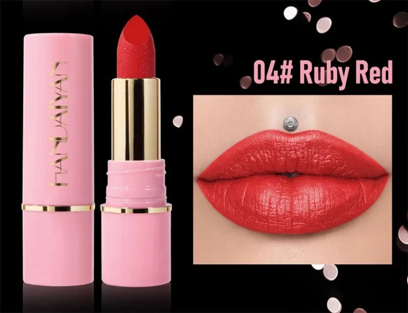 8 Colors Diamond Shimmer Lipstick Purple Metallic Glitter Pearlescent Lip Tint Long Lasting Waterproof Lipstick Makeup Cosmetics